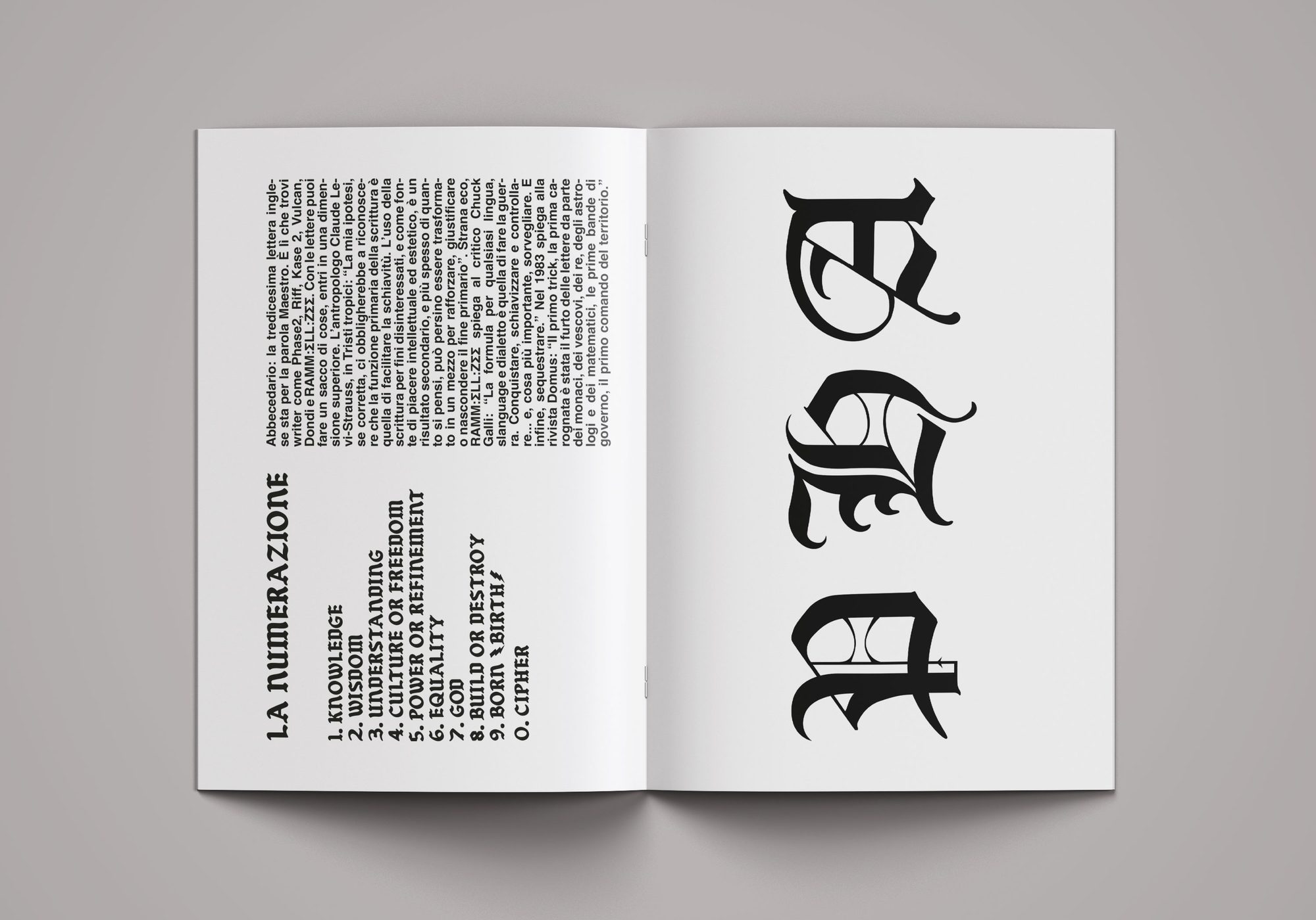 Book Hand Style — La Numerazione, doppia pagina