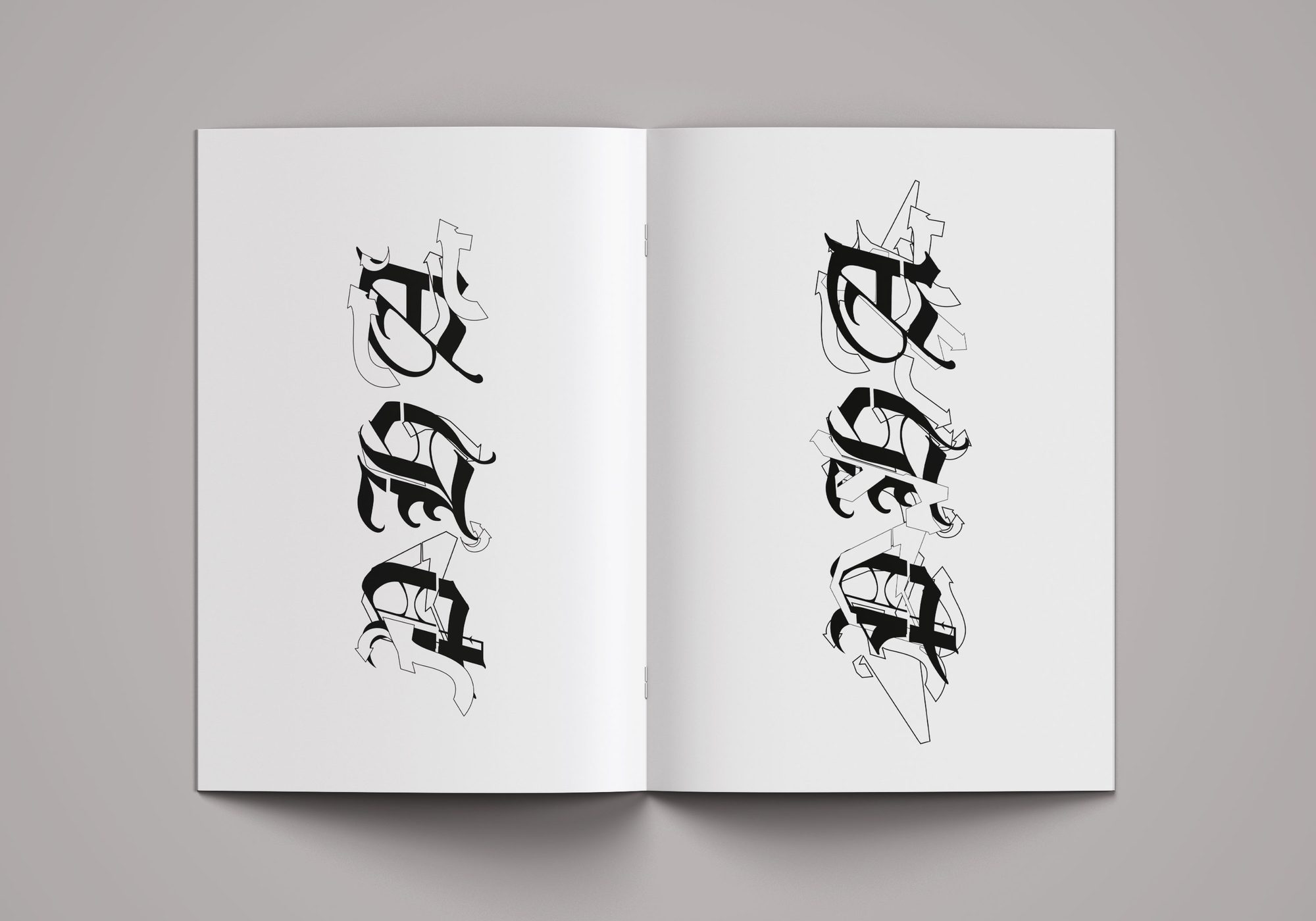 Book Hand Style — sviluppo del lettering, fase 1