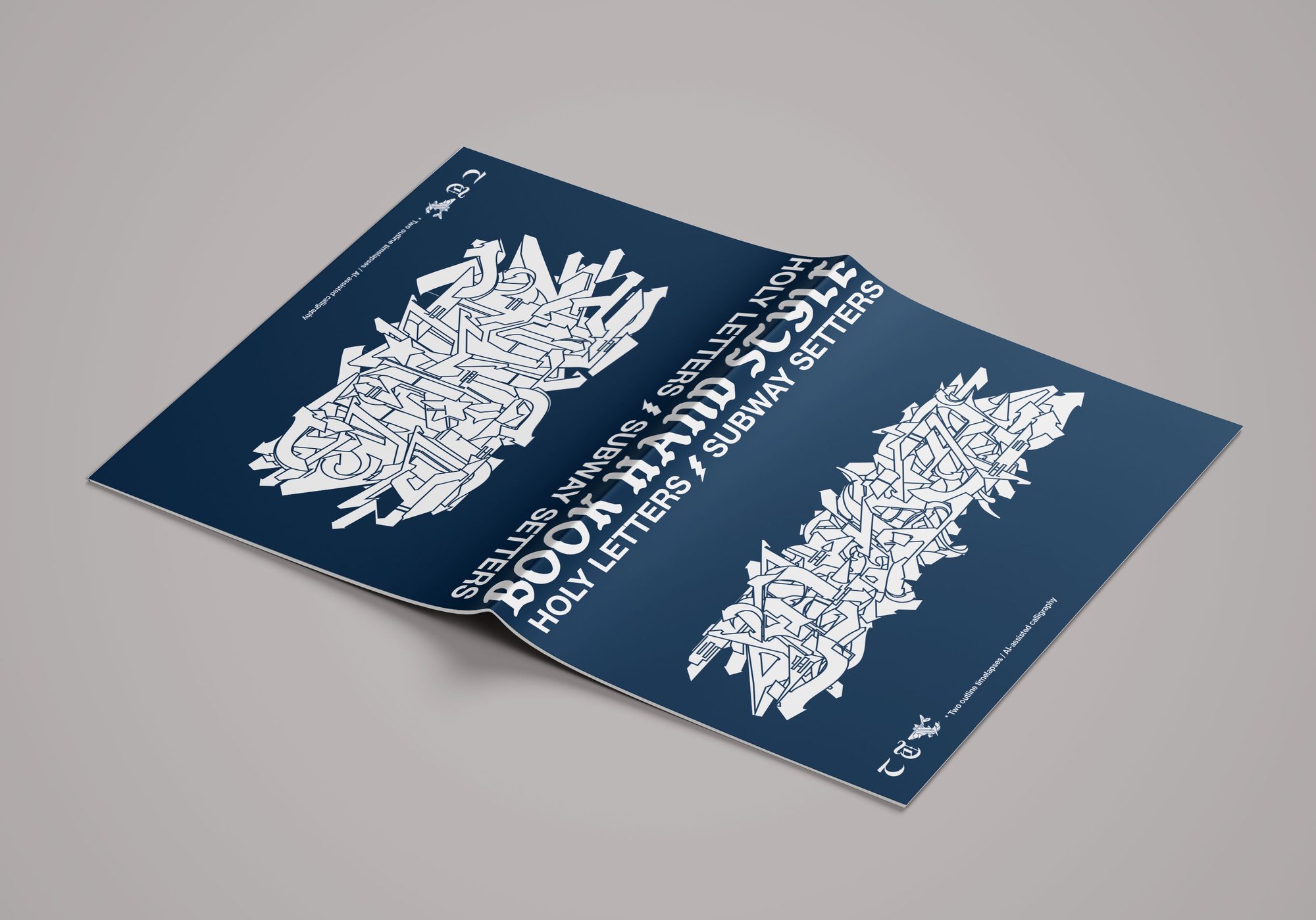 Book Hand Style — copertina, mockup libro aperto