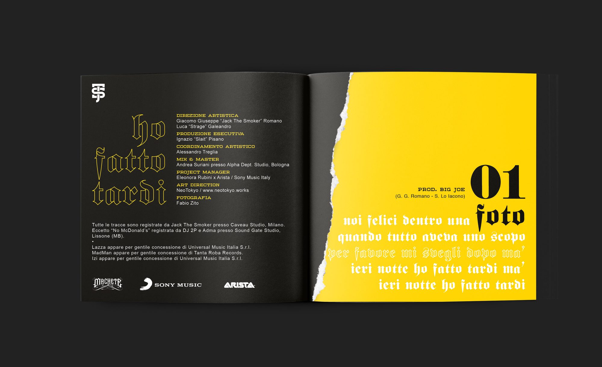 Ho Fatto Tardi — booklet, credits e traccia 01