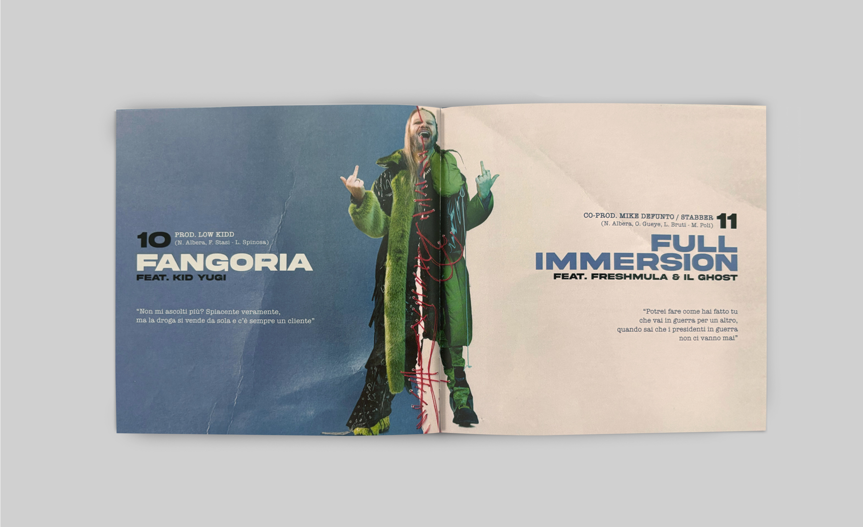 Outsider — booklet, Fangoria feat. Kid Yugi / Full Immersion feat. Freshmula e Il Ghost