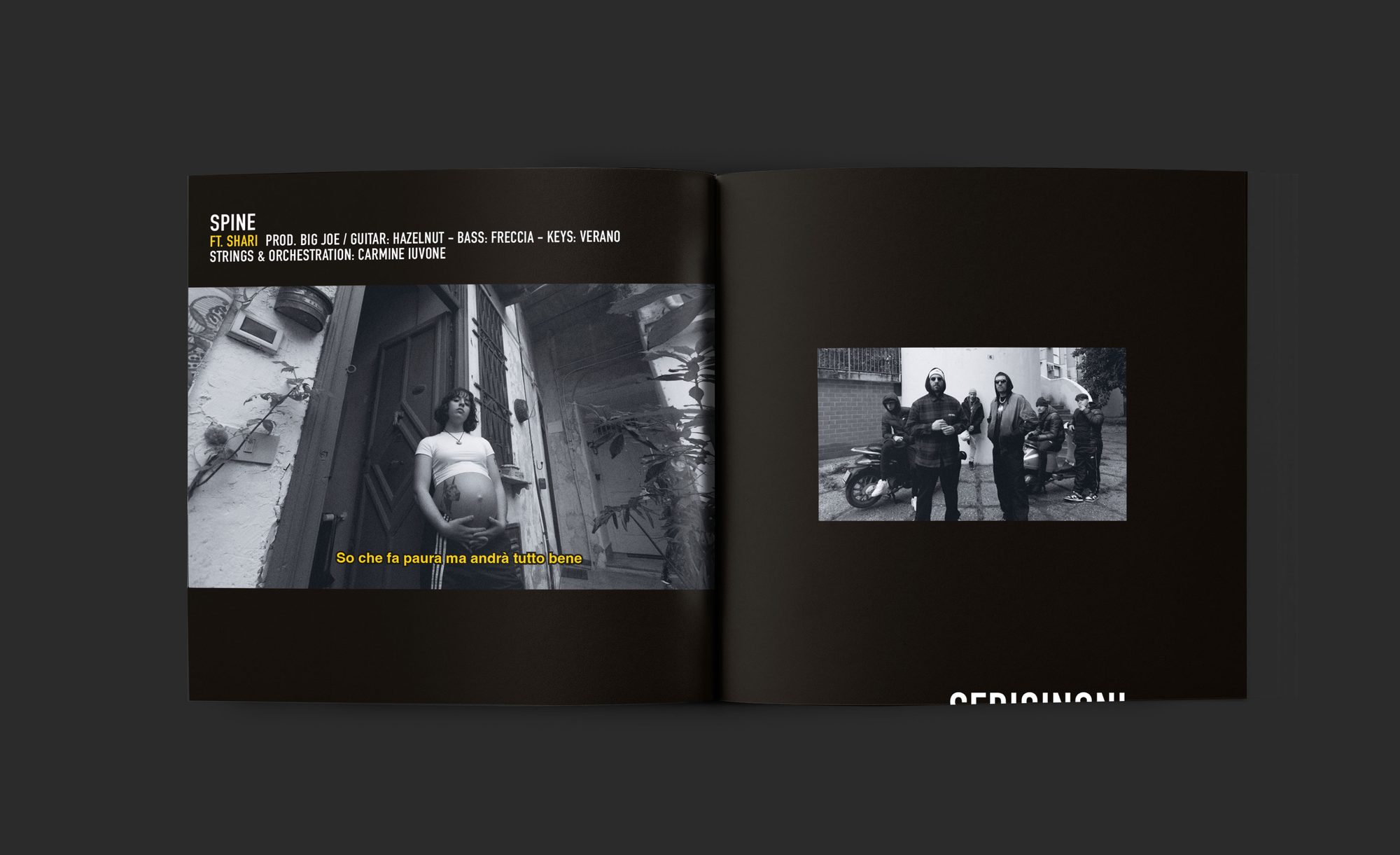 Sedicinoni — booklet, Spine