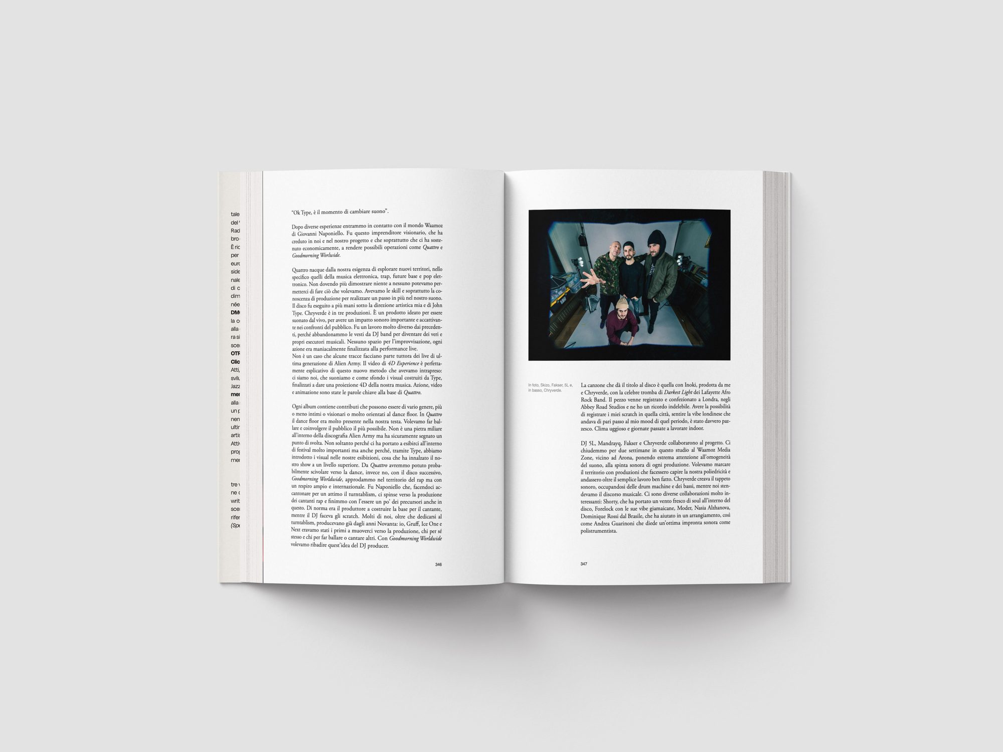 Start From Scratch — doppia pagina intervista, p.346–347