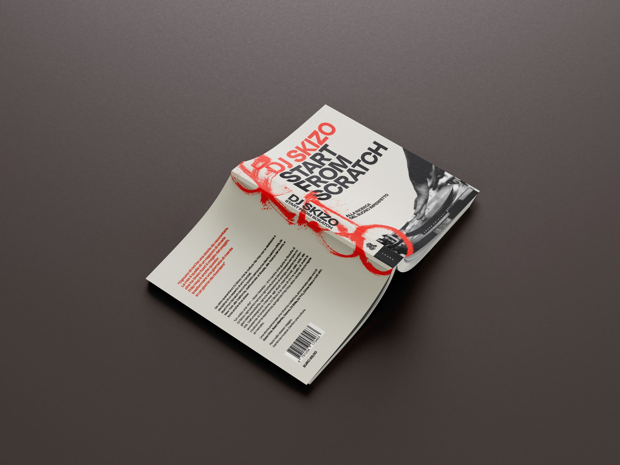 Start From Scratch — mockup libro aperto, fronte e retro