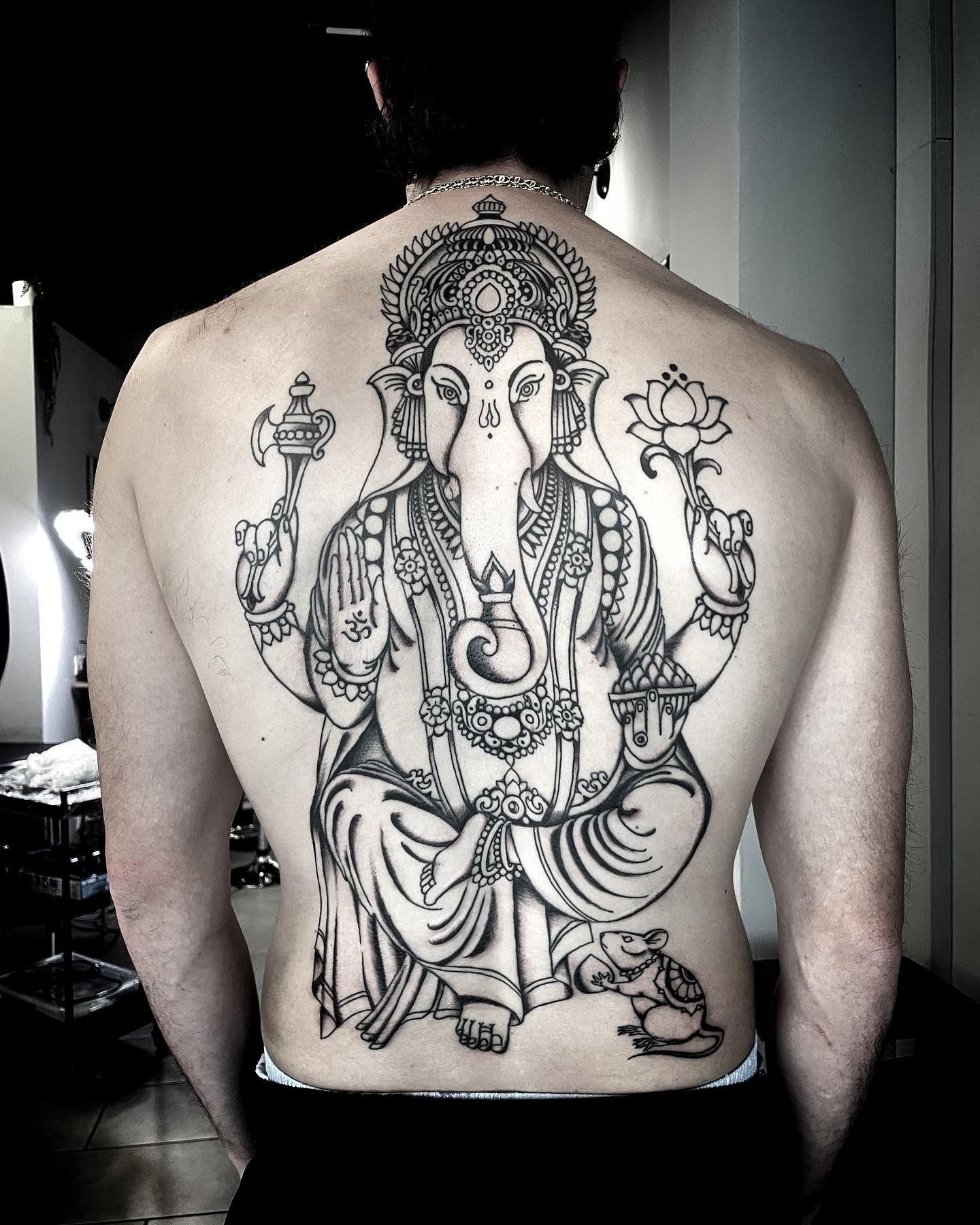 Tattoo — cavaliere e drago, addome