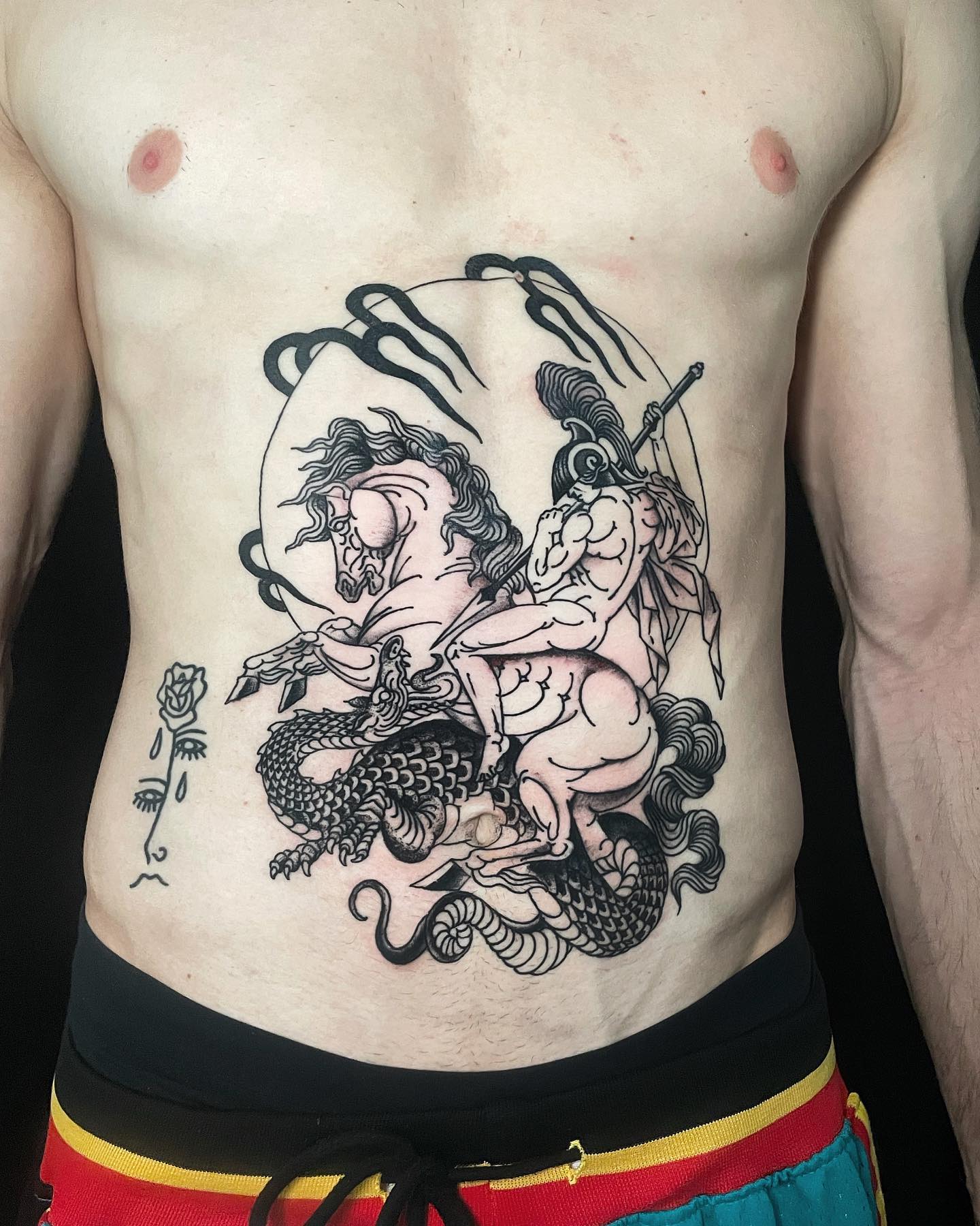 Tattoo — rosa old school, avambraccio